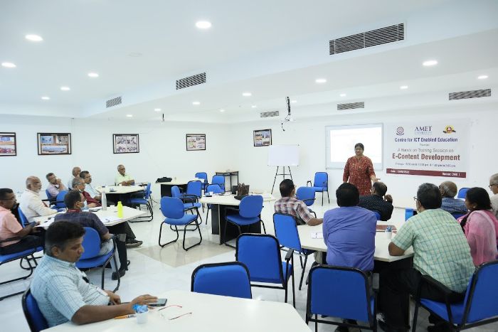 AMET Centre for ICT Enabled Education organized a Hands on Training Session on E-Content Development, on 13 May 2022