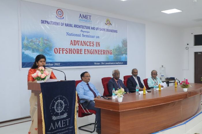 A National Seminar on Advances in Offshore Engineering, organized by Dept. of Naval Architecture and Offshore Engineering, on 30 Nov 2022
