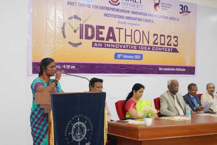 IDEATHON 2023, organized by AMET Centre for Entrepreneurship, Innovation and Incubation (ACEII) & Institution`s Innovation Council, on 28 Feb 2023