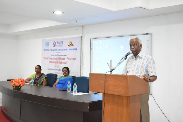 An awareness programme on Sexual Harassment of Women - Prevention, Prohibition and Redressal, organized by Dept. of EEE, in association with Annai Fathima Child Welfare Centre, NGO, Chennai, on 26 Nov 22